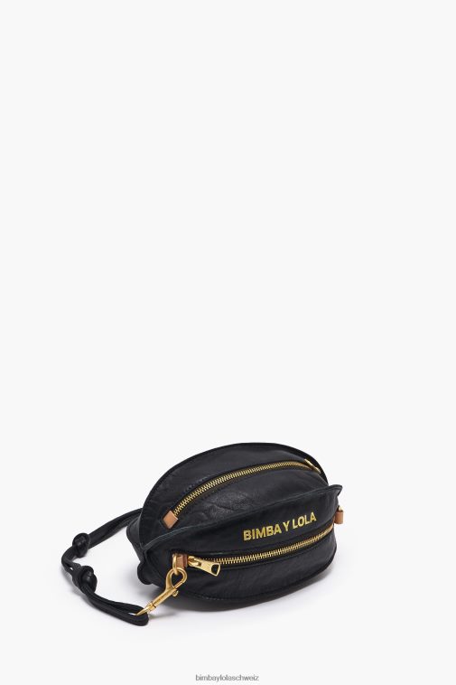 Bimba Y Lola Pelota-Tasche aus Leder Schwarz Zubehör T04ZZ139