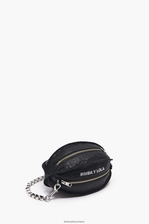 Bimba Y Lola Pelota-Tasche aus Leder Schwarz Zubehör T04ZZ141