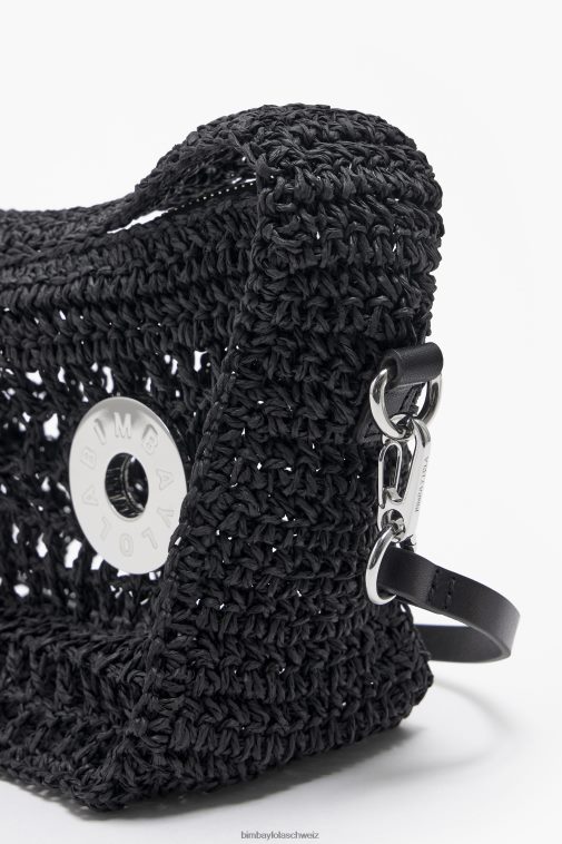 Bimba Y Lola Bast-Hobo-Tasche Schwarz Zubehör T04ZZ6