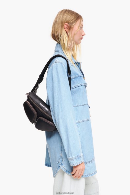 Bimba Y Lola Gürteltasche aus Leder Schwarz Zubehör T04ZZ20