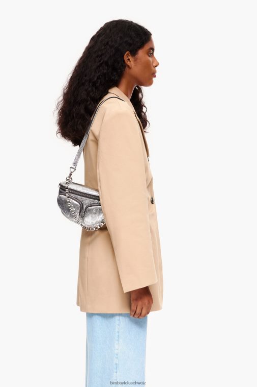 Bimba Y Lola Gürteltasche aus Leder Silber Zubehör T04ZZ172