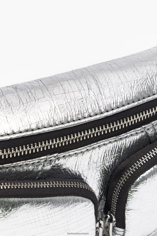 Bimba Y Lola Gürteltasche aus Leder Silber Zubehör T04ZZ172