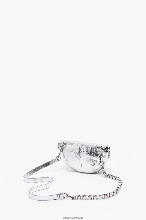 Bimba Y Lola Gürteltasche aus Leder Silber Zubehör T04ZZ172