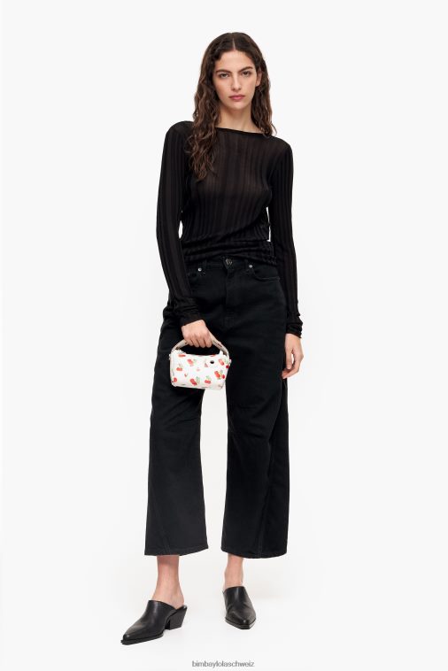 Bimba Y Lola Hobo-Tasche aus Leder mit Kirschen-Print Weiss Zubehör T04ZZ59