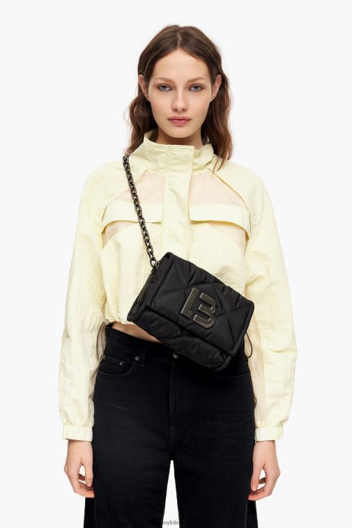 Bimba Y Lola Nylon-Umhängetasche mit Klappe Schwarz Zubehör T04ZZ108