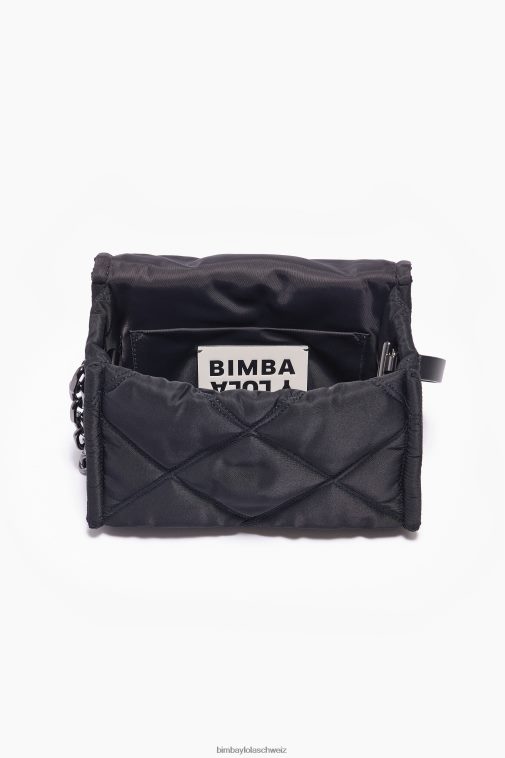 Bimba Y Lola Nylon-Umhängetasche mit Klappe Schwarz Zubehör T04ZZ108