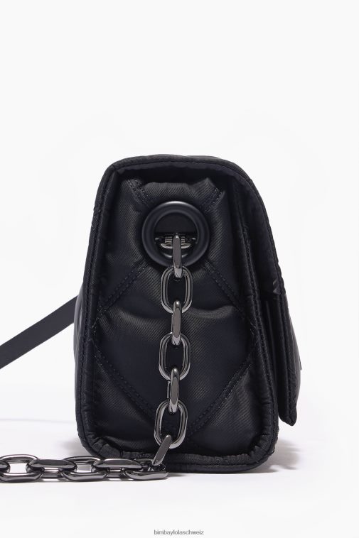 Bimba Y Lola Nylon-Umhängetasche mit Klappe Schwarz Zubehör T04ZZ108