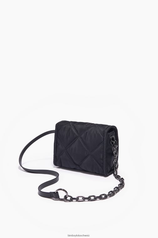 Bimba Y Lola Nylon-Umhängetasche mit Klappe Schwarz Zubehör T04ZZ108