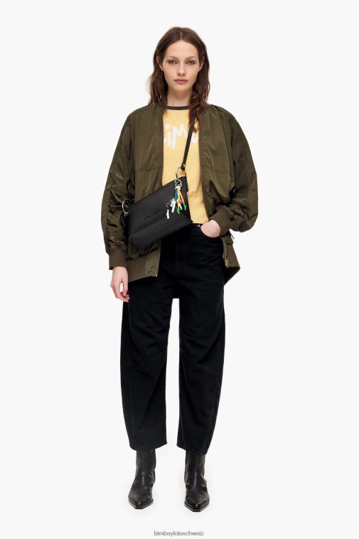 Bimba Y Lola Umhängetasche aus Leder Schwarz Zubehör T04ZZ43