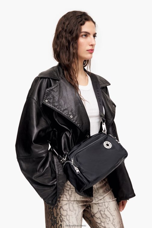Bimba Y Lola Umhängetasche aus Nylon Schwarz Zubehör T04ZZ33