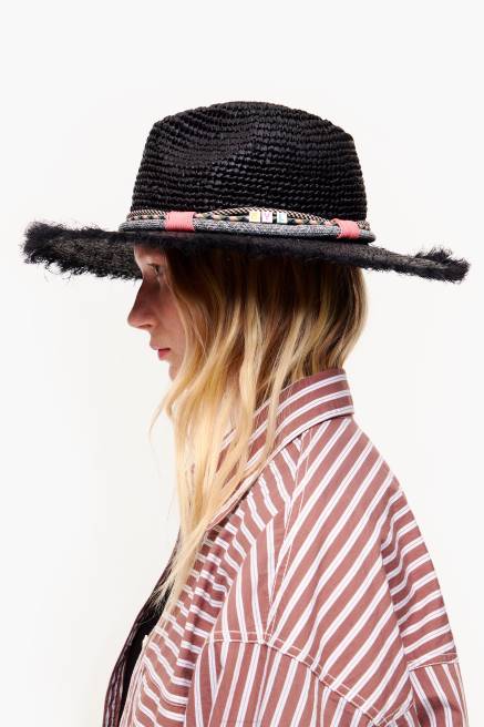 Bimba Y Lola Hut aus Bast Zubehör Schwarz T04ZZ864