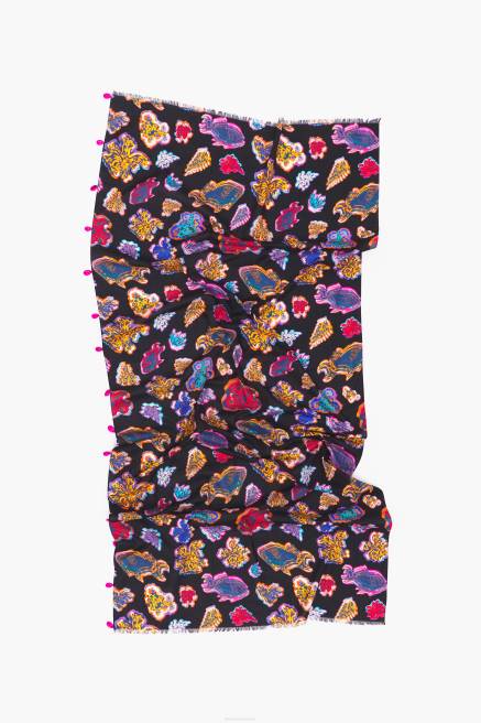 Bimba Y Lola Kurzer Fisch-Seesarong aus Baumwolle Zubehör Schwarz T04ZZ612