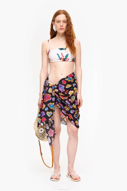 Bimba Y Lola Langer Fisch-See-Sarong aus Baumwolle Zubehör Schwarz T04ZZ610