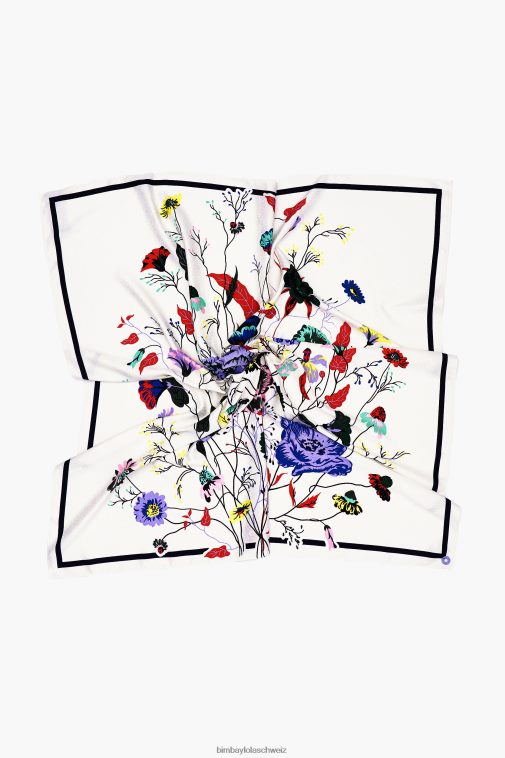 Bimba Y Lola Schal mit Blumen nicht-gerade weiss Zubehör T04ZZ653