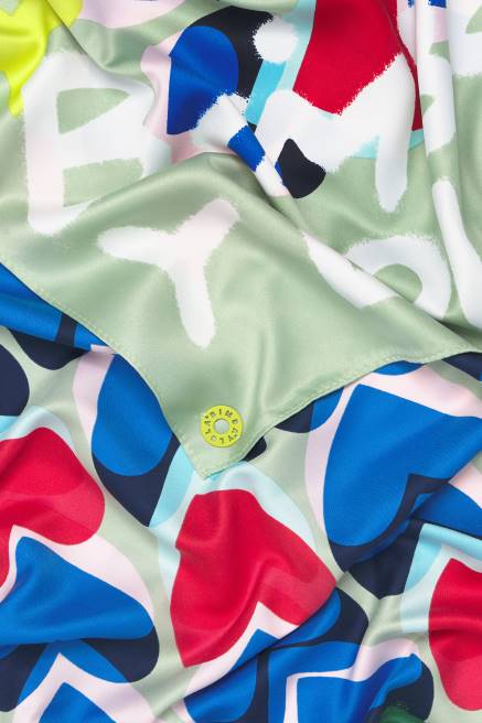 Bimba Y Lola Schal mit Herz-Graffiti-Logo Zubehör Minze T04ZZ615