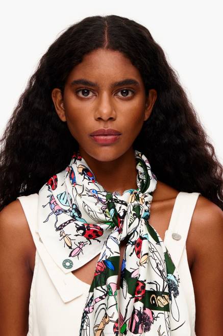 Bimba Y Lola Schal mit Insekten- und Korallenlogo Zubehör nicht-gerade weiss T04ZZ643