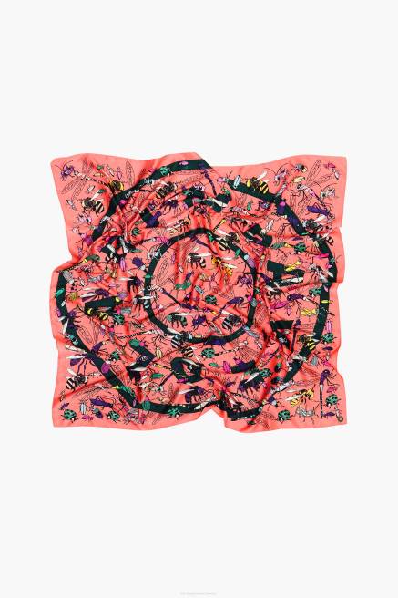 Bimba Y Lola Schal mit Insekten und Logo Zubehör Koralle T04ZZ642