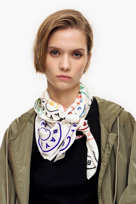 Bimba Y Lola Schal mit Logos Zubehör Weiss T04ZZ625