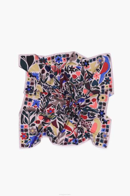 Bimba Y Lola Schal mit Tieren und Blumen Zubehör hellgrau T04ZZ647