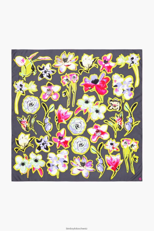 Bimba Y Lola dunkler Blumenschal grau Zubehör T04ZZ604