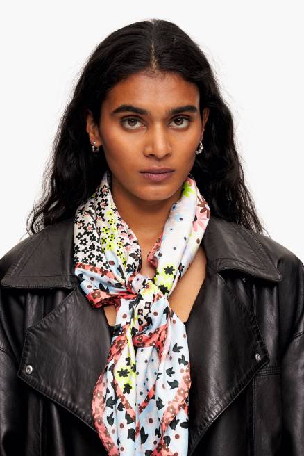 Bimba Y Lola geometrischer Blumenschal Zubehör Weiss T04ZZ629