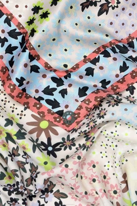 Bimba Y Lola geometrischer Blumenschal Zubehör Weiss T04ZZ631