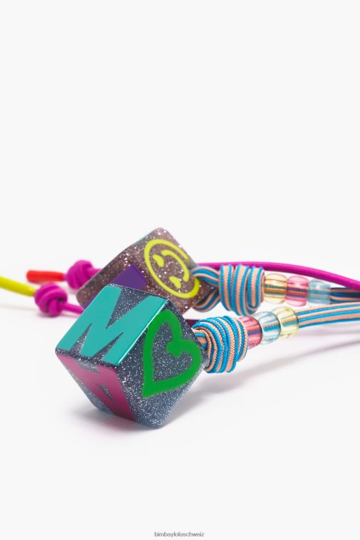 Bimba Y Lola Würfel-Schlüsselanhänger blau und rosa Zubehör T04ZZ944